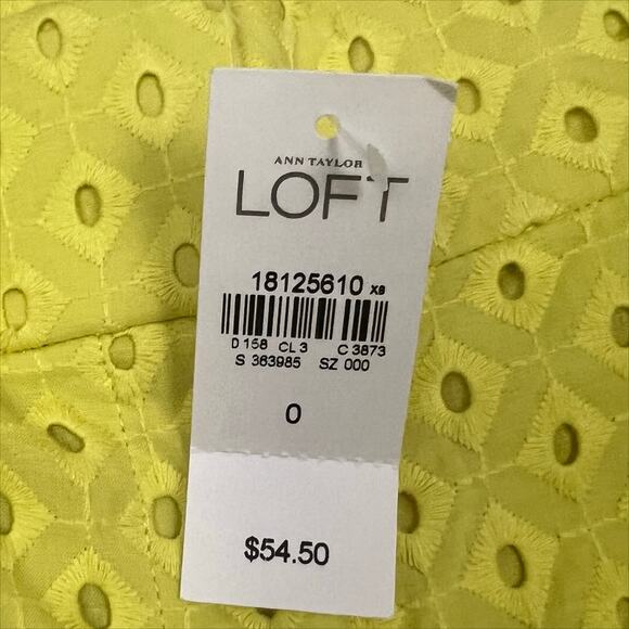 NWT Ann Taylor LOFT Riviera Shorts in Yellow Eyelet Size 0 - Picture 6 of 8